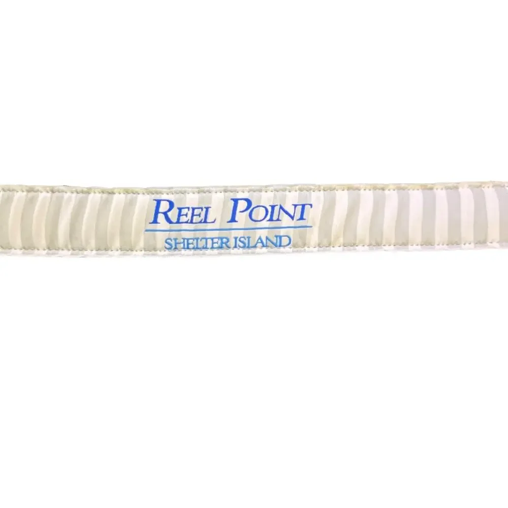 Reel Point Shelter Island Belt Boys One Size Black Woven Leather Elastic